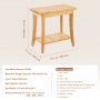 Banco de ducha de bambú VEVOR, 19,1 x 11,3 x 18,3 pulgadas, taburete de ducha impermeable con estante de almacenamiento, capacidad de carga de 330 libras, organizador de asiento de bañera de spa, para adultos, mujeres mayores, ancianos, interiores y exteriores