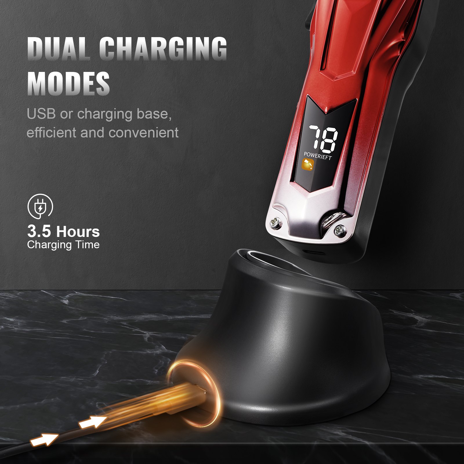 VEVOR Cortadora de pelo profesional para hombres, cortadora de pelo inalámbrica con motor sin escobillas de 6800 RPM y pantalla LED, kit de cuidado para cortar el cabello para hombres con 8 peines guía para peluqueros en casa, regalo ideal para el esposo