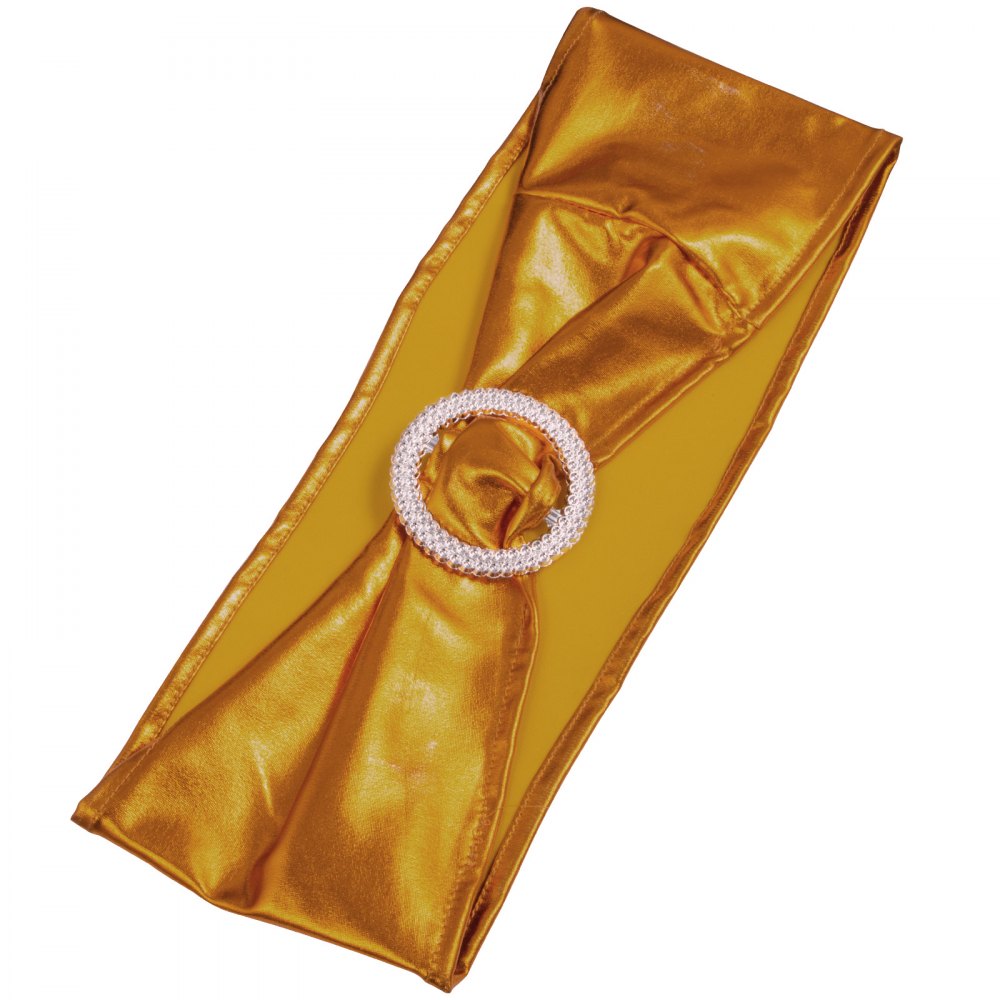 100pcs Spandex Fajas De La Silla Hebilla Redonda Oro Para Boda Hotel Fiesta