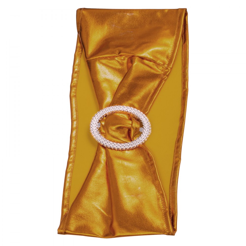 100pcs Spandex Fajas De La Silla Hebilla Redonda Oro Para Boda Hotel Fiesta