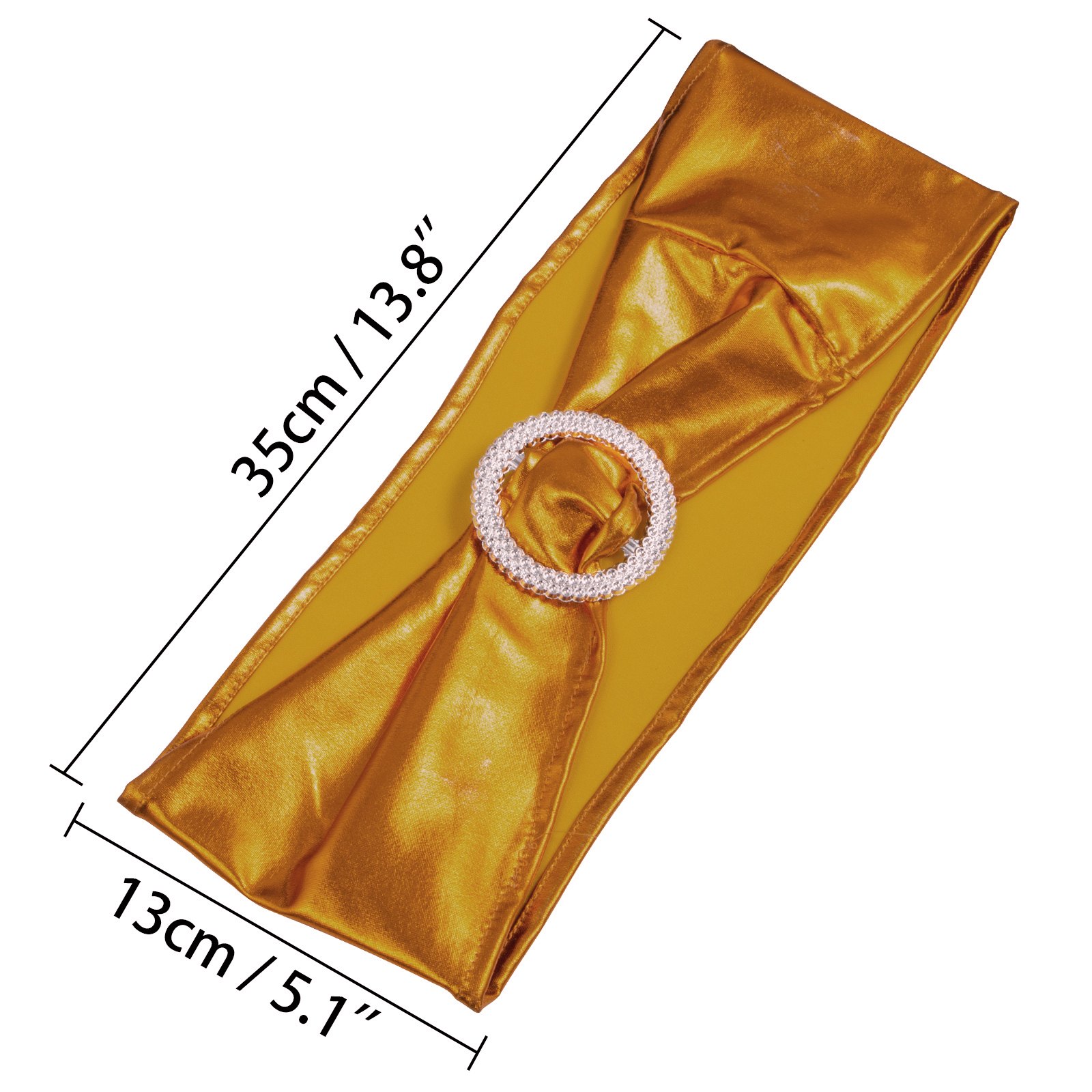 100pcs Spandex Fajas De La Silla Hebilla Redonda Oro Para Boda Hotel Fiesta