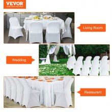 VEVOR White 12 PCS Stretch Spandex Fundas para sillas Banquete de boda Decoración