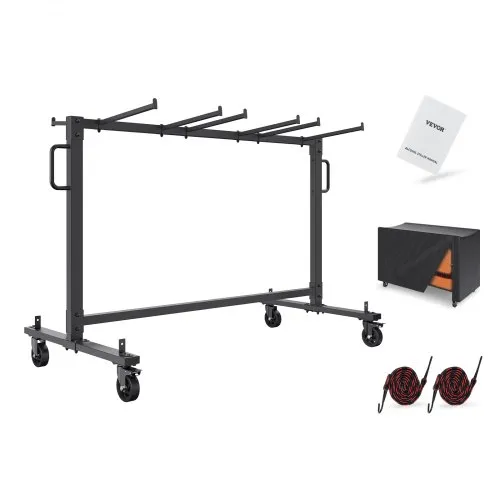 VEVOR 42 sillas carrito de silla plegable carrito de silla apilable móvil de hierro resistente