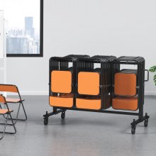 VEVOR 42 sillas carrito de silla plegable carrito de silla apilable móvil de hierro resistente
