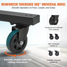 VEVOR Carro con Soporte para Sillas Plegables Carro para Sillas Apilable Móvil de Una Sola Capa con Capacidad de 84 Sillas 240 kg con 4 Ruedas 2 Cuerdas Elásticas Funda 1830x860x1820 mm, Negro