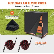 VEVOR Carro con Soporte para Sillas Plegables Carro para Sillas Apilable Móvil de Una Sola Capa con Capacidad de 84 Sillas 240 kg con 4 Ruedas 2 Cuerdas Elásticas Funda 1830x860x1820 mm, Negro