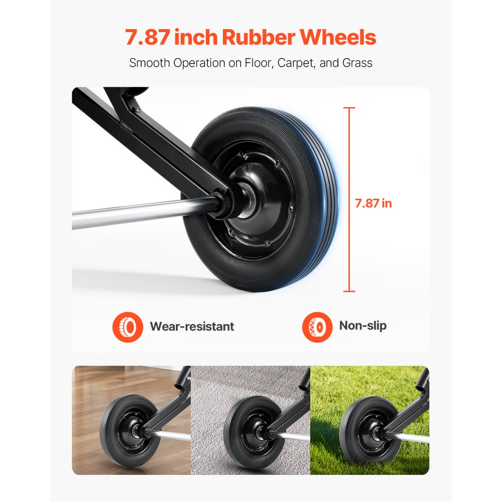 VEVOR Estante para Sillas Plegable, Capacidad de 68 kg, Carrito Resistente para Apilar 10 Sillas, Carrito de Almacenamiento de Metal con Ruedas de Goma, Soporte para Sillas de Empuje, Negro Mate