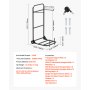 VEVOR Estante para Sillas Plegable, Capacidad de 45 kg, Carrito Resistente para Colgar 10 Sillas, Carrito de Almacenamiento de Metal con Ruedas de Goma, Soporte para Sillas Tipo Empuje, Negro Mate