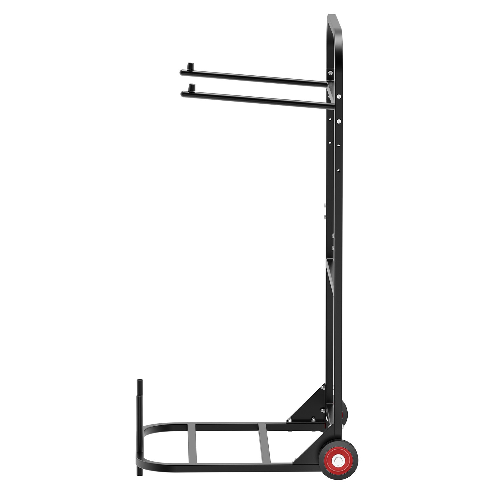 VEVOR Estante para Sillas Plegable, Capacidad de 45 kg, Carrito Resistente para Colgar 10 Sillas, Carrito de Almacenamiento de Metal con Ruedas de Goma, Soporte para Sillas Tipo Empuje, Negro Mate