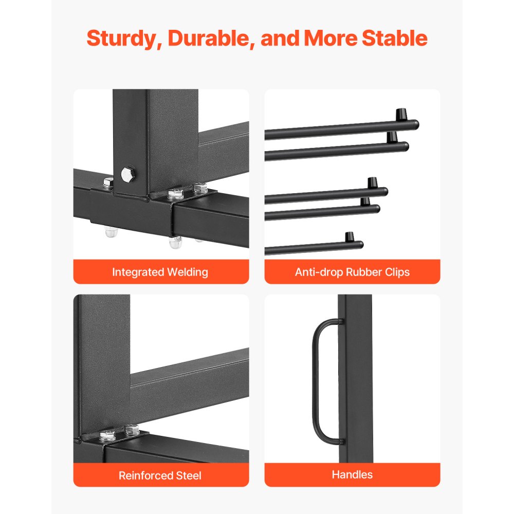 VEVOR Estante para Sillas Plegable, Capacidad de 181 kg, Carrito Resistente para 42 Sillas o 12 Mesas, Carrito de Almacenamiento Multifunción para Sillas con Ruedas de Goma y Soportes, Negro Mate