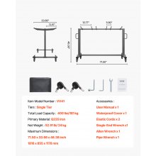 VEVOR  Carrito para Sillas Plegable para 42 Sillas o 12 Mesas Capacidad de 181kg