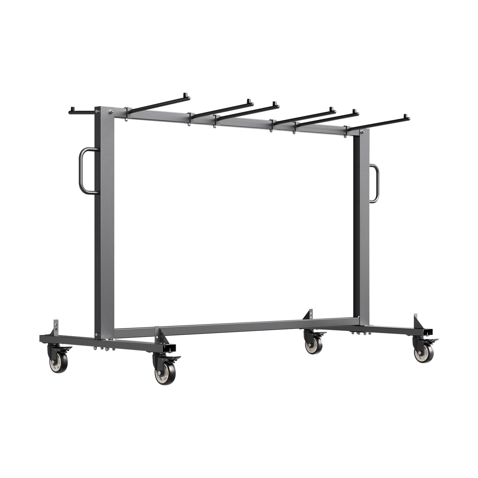 VEVOR Estante para Sillas Plegable, Capacidad de 181 kg, Carrito Resistente para 42 Sillas o 12 Mesas, Carrito de Almacenamiento Multifunción para Sillas con Ruedas de Goma y Soportes, Negro Mate