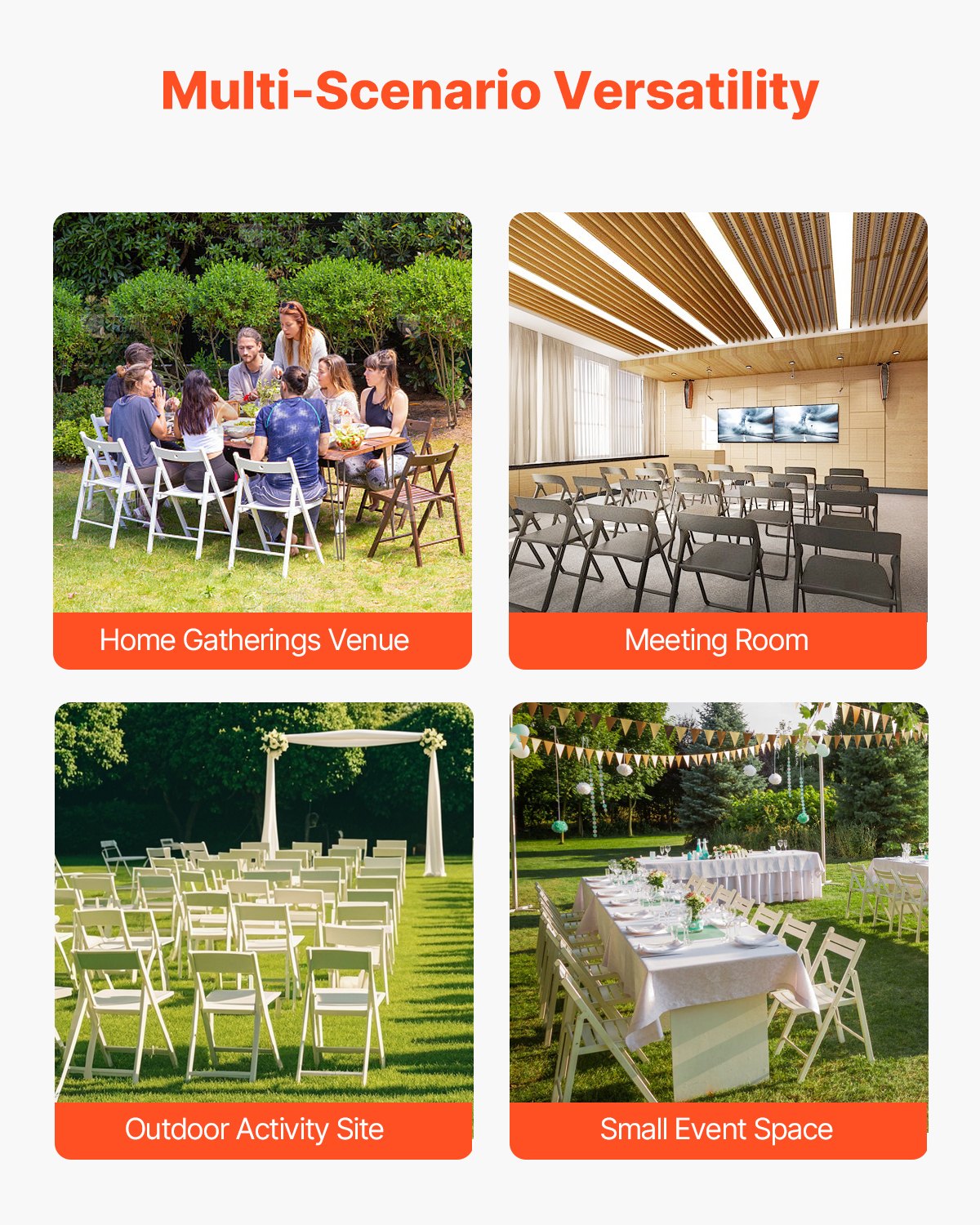 VEVOR Estante para Sillas Plegable, Capacidad de 227 kg, Carrito Resistente para 60 Sillas, Soporte para Sillas de Metal con Ruedas iratorias y Ruedas de Bloqueo para Fiestas, Eventos, Negro Mate