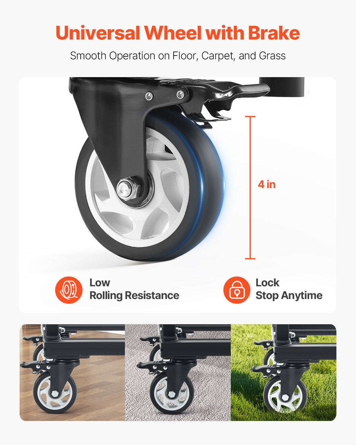 VEVOR Estante para Sillas Plegable, Capacidad de 227 kg, Carrito Resistente para 60 Sillas, Soporte para Sillas de Metal con Ruedas iratorias y Ruedas de Bloqueo para Fiestas, Eventos, Negro Mate