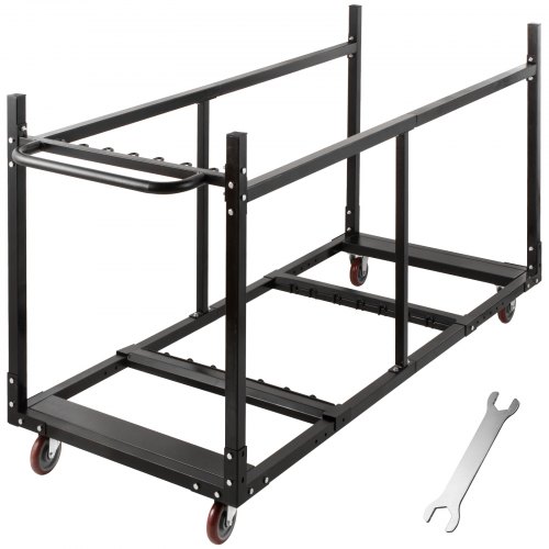 Carro Para Transportar Sillas Plegables Y Mesas Con Ruedas Con Frenos Negro