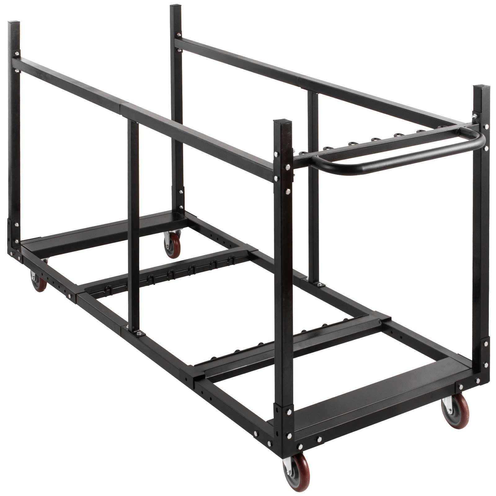 Carro Para Transportar Sillas Plegables Y Mesas Con Ruedas Con Frenos Negro