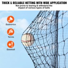 VEVOR Jaula de bateo para lanzar béisbol Softball Net 10,6 m PE resistente