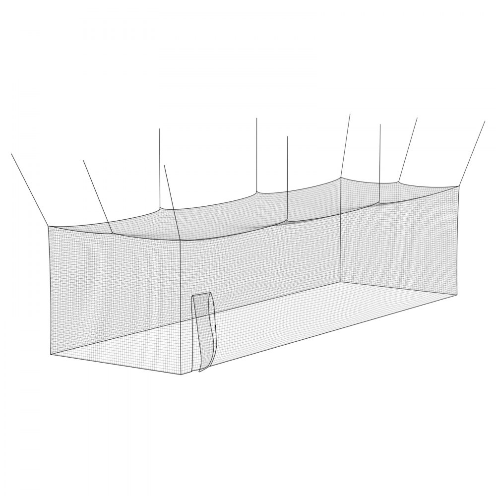 VEVOR Jaula de Bateo de Béisbol 1270 x 390 x 308 cm, Portátil e Independiente, con HDPE Anudado de 30 Capas y Mosquetones, para Interior y Exterior, Compatible con Béisbol, Golf, Tenis y Bádminton