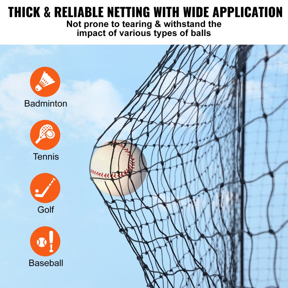 VEVOR Jaula de bateo de béisbol de 17,4 m, red de entrenamiento de bateo de softbol profesional, jaula de lanzamiento portátil con puerta y bolsa de transporte, red de PE cerrada resistente