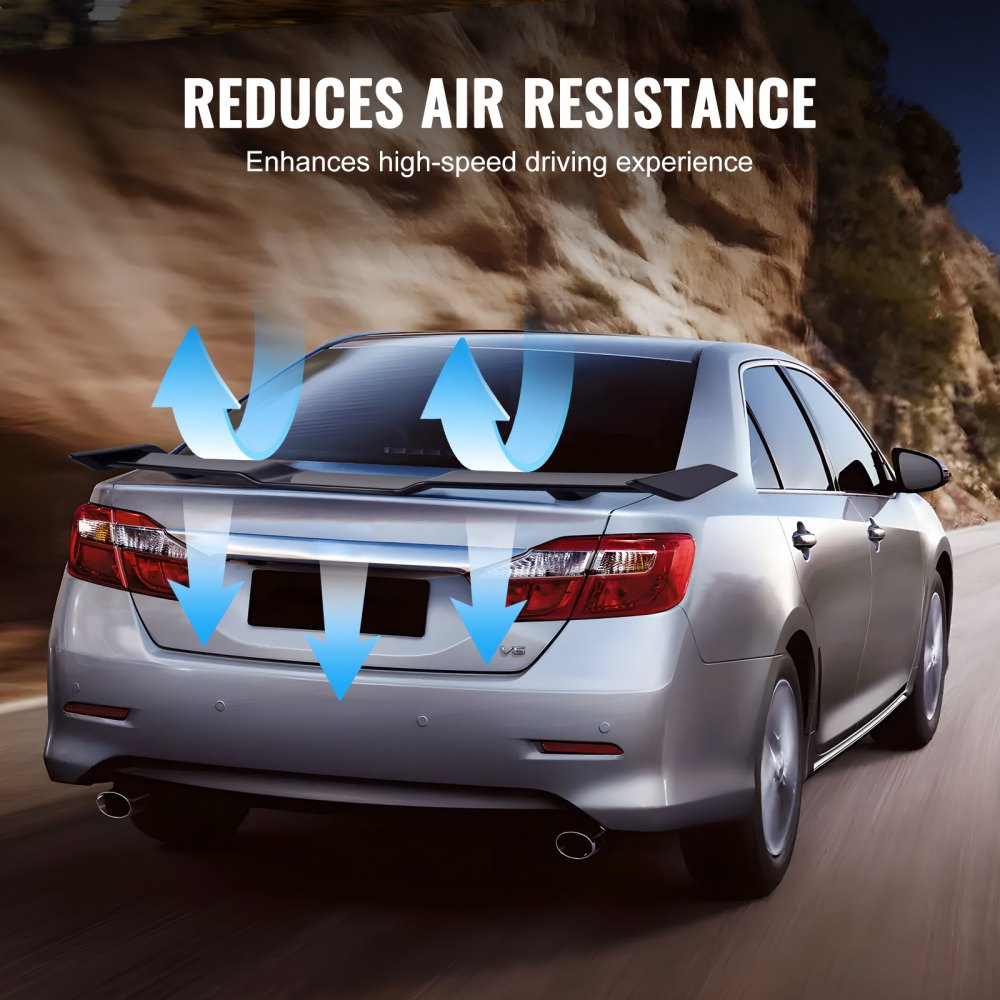Alerón de coche VEVOR GT Wing, alerón de 57,9 pulgadas, compatible con Camry 2018-2023, material ABS de alta resistencia, pintura para hornear, alerón trasero de coche, alerones de carreras para coches, negro brillante