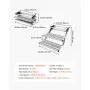 VEVOR Escalón para Autocaravana Manual de 2 Peldaños, Escalera Plegable Retráctil Carga de 199,58 kg, con Estructura de Acero y Escalones de Aleación de Aluminio, para Caravana, Remolque de Viaje