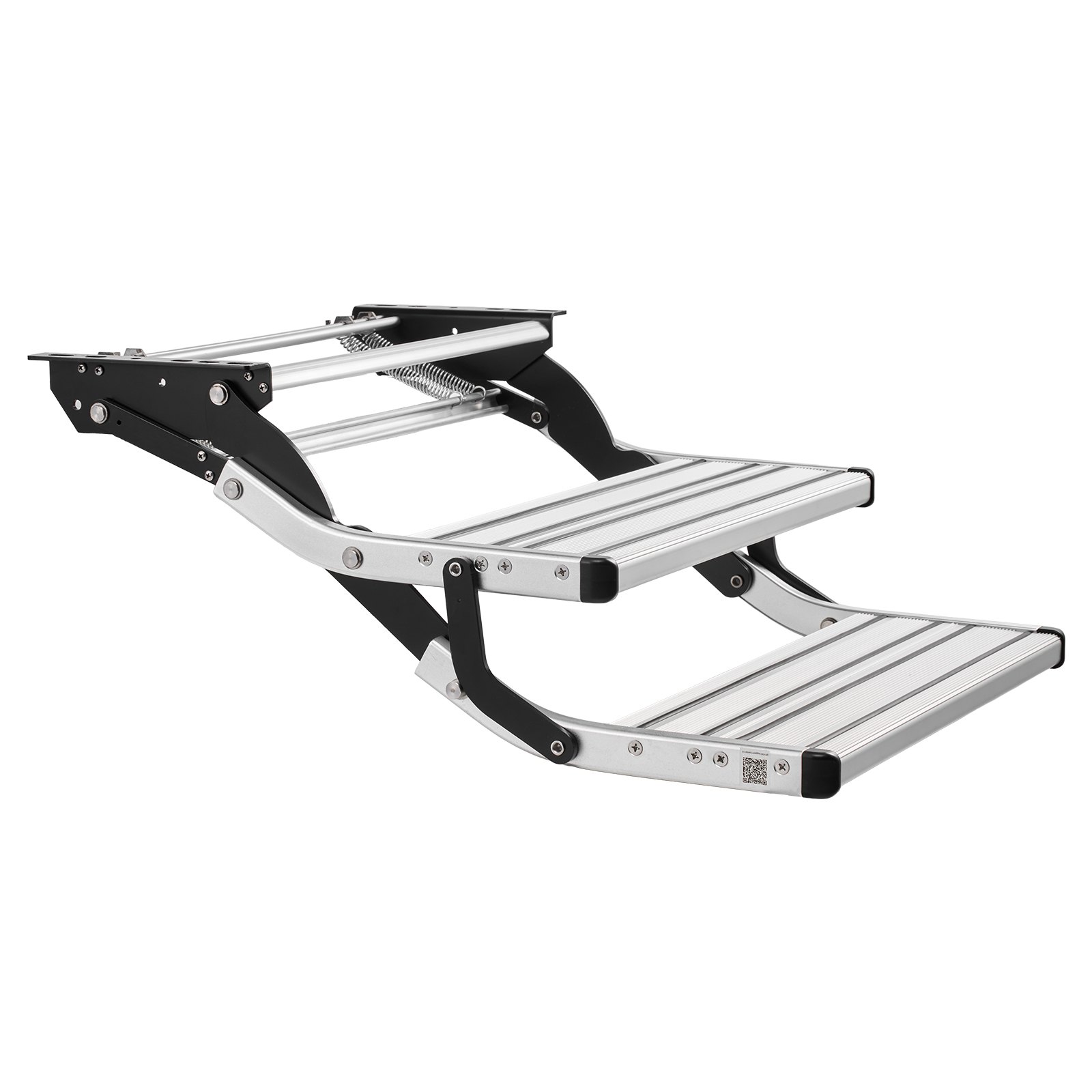 VEVOR Escalón para Autocaravana Manual de 2 Peldaños, Escalera Plegable Retráctil Carga de 199,58 kg, con Estructura de Acero y Escalones de Aleación de Aluminio, para Caravana, Remolque de Viaje