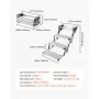 VEVOR Escalón para Autocaravana Manual de 3 Peldaños, Escalera Plegable Retráctil Carga de 199,58 kg, con Estructura de Acero y Escalones de Aleación de Aluminio, para Caravana, Remolque de Viaje