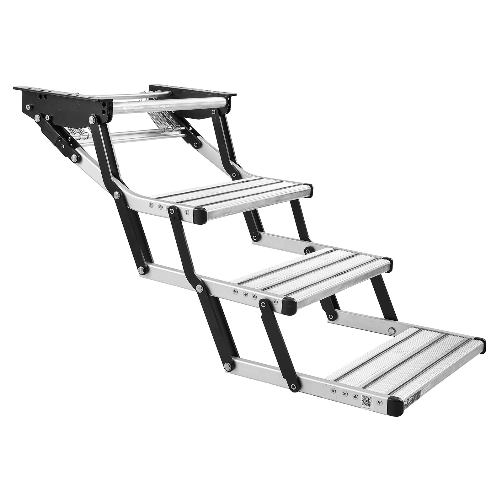 VEVOR Escalón para Autocaravana Manual de 3 Peldaños, Escalera Plegable Retráctil Carga de 199,58 kg, con Estructura de Acero y Escalones de Aleación de Aluminio, para Caravana, Remolque de Viaje