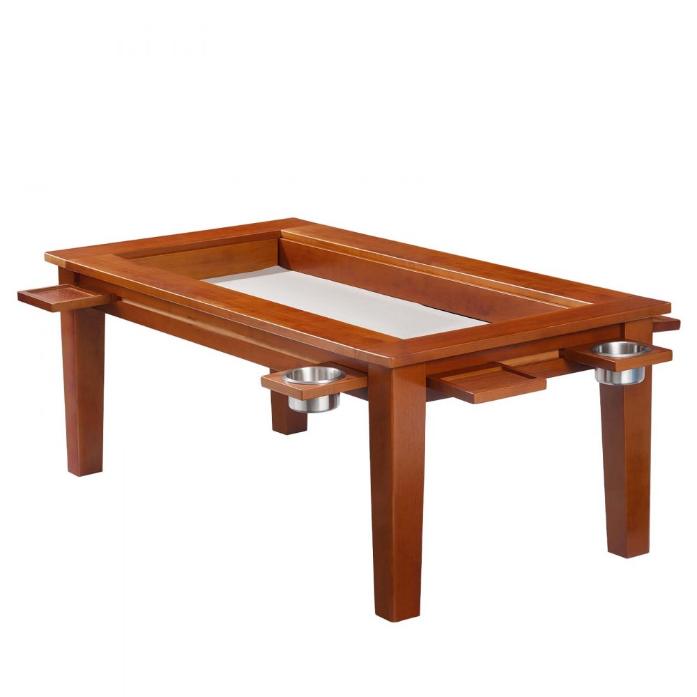 VEVOR Mesa de Juegos de Mesa 1,2 x 0,6 x 0,45 m, 2 en 1 para 4 Jugadores con Tablero Extraíble, Tapete de Juego de Cuero, 4 Portavasos, Bandejas Deslizantes y Soporte de 136 kg para Juegos y Comedor