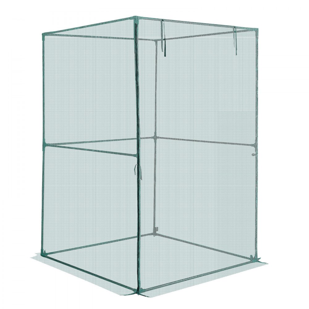 VEVOR Jaula Protectora para Cultivos, con Puerta con Cremallera, Resistente al Viento, Cubierta para Bancales Elevados de Exterior, para Jardín, Patio o Césped, 1200 x 1200 x 1800 mm, Verde, 1 ud