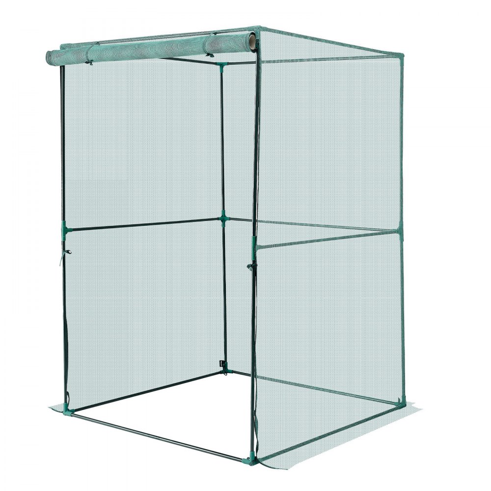 VEVOR Jaula Protectora para Cultivos, con Puerta con Cremallera, Resistente al Viento, Cubierta para Bancales Elevados de Exterior, para Jardín, Patio o Césped, 1200 x 1200 x 1800 mm, Verde, 1 ud