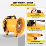 VEVOR Ventilador Utilitario de 12'' Extractor de Humo Portátil 500 W 69dB(A) Ventilador de Ventilación con 2920RPM de Velocidad y 2m de Longitud de Cable para Fábricas, Hoteles, Bodegas, Pabellones