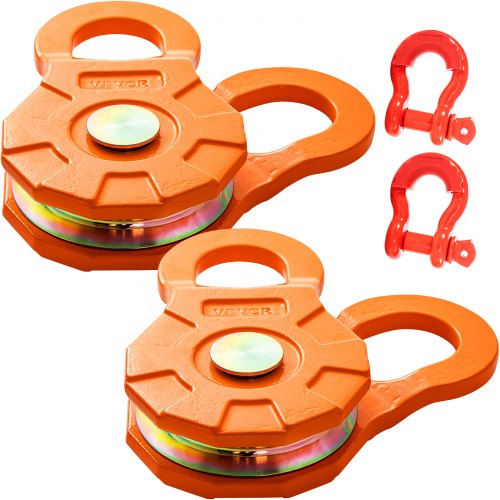 VEVOR Bloque de Arranque de Cuerda 2 Piezas Polea de Cabrestante para Coche Capacidad de Carga de 11 T Kit de Bloque de Arrebatamiento Acero al Carbono Alta Compatibilidad para Camión Tractor ATV UTV
