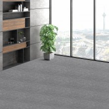 VEVOR Losetas para Alfombras que Se Despegan y Pegan, Autoadhesivas, Losetas de Alfombra, Fácil de Instalar, Bricolaje para Dormitorio, Sala de Estar, Interior y Exterior (12 Baldosas, Gris Claro)
