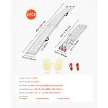 VEVOR Rampas de Aluminio Estable Carga 680 kg 2 uds Rampas de Carga Resistentes