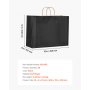 VEVOR Kraft Paper Bags, Pack of 50, Gift Bags with Handles, 406x152x308 mm, Large Shopping Bags, Paper Carrier Bags, for Parties, Birthdays, Weddings, Shopping, Gifts, Black