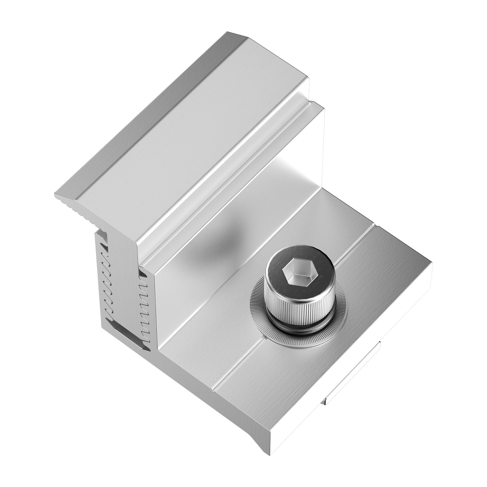 VEVOR Soporte Z para Panel Solar 20 Piezas Kit de Abrazadera de Borde de Panel Solar Ajustable 35-50 mm Soporte de Montaje de Aluminio Anodizado Liviano para Autocaravanas, Barcos, Paredes, Techos