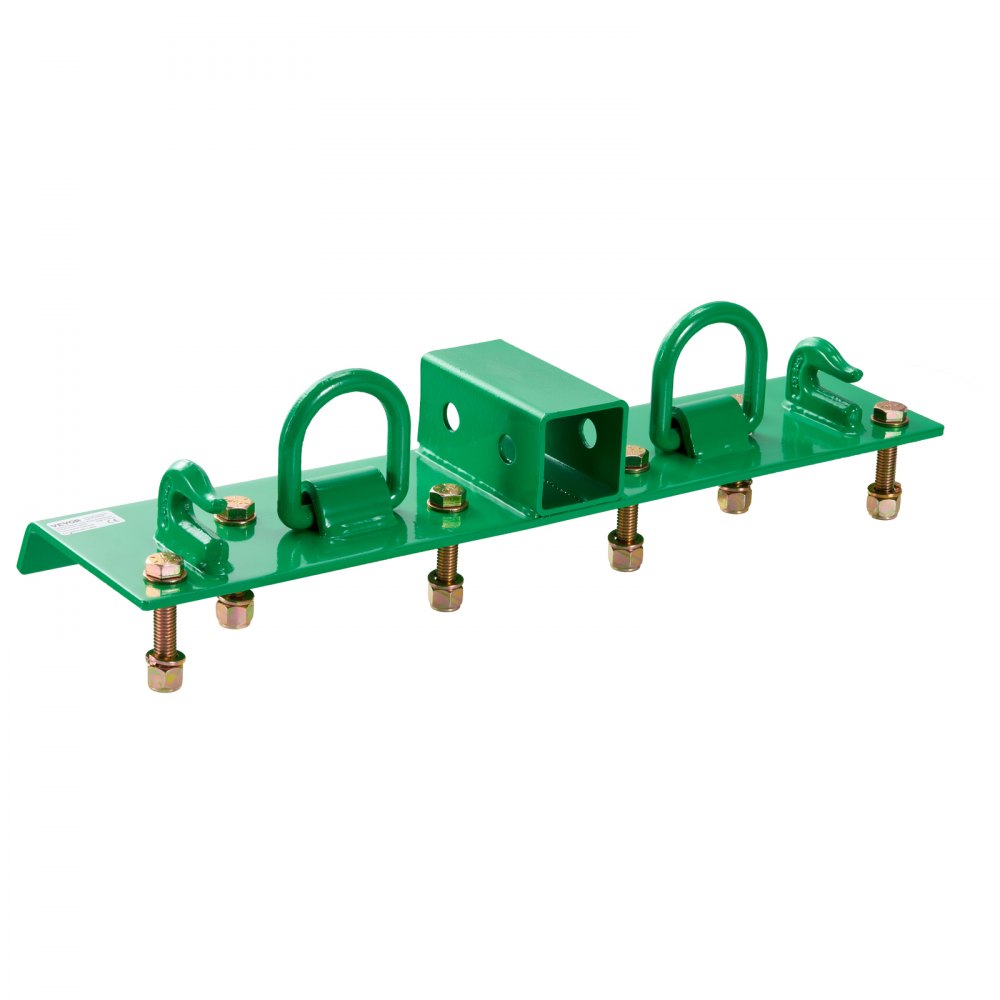 VEVOR Gancho para Balde de Tractor de 7,93 mm de Acero Forjado G70 con Anillo de Amarre, Placas Traseras Resistencia Máxima a la Rotura de 5443,1 kg Compatible con Balde de Tractor, RV, Camión, Verde
