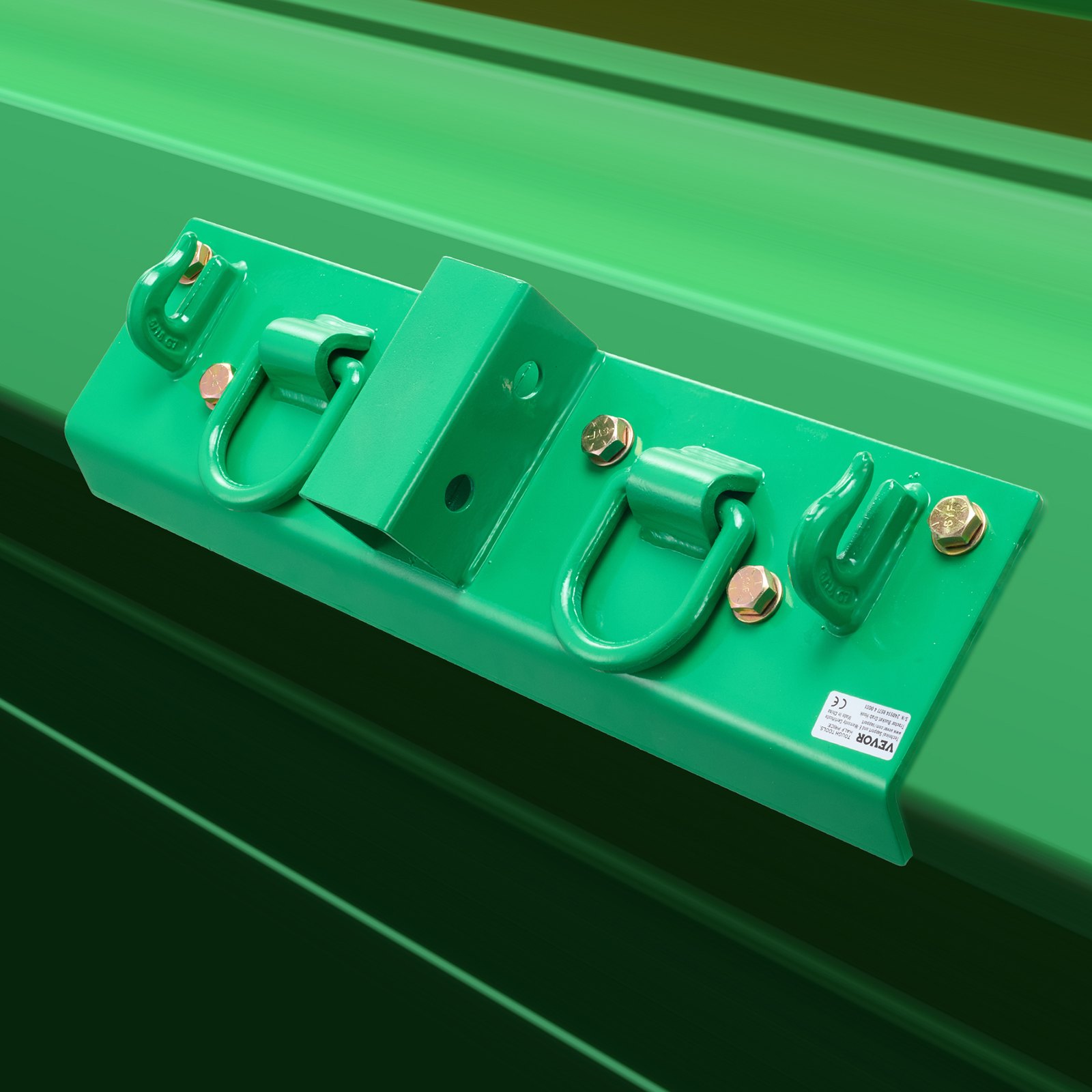 VEVOR Gancho para Balde de Tractor de 7,93 mm de Acero Forjado G70 con Anillo de Amarre, Placas Traseras Resistencia Máxima a la Rotura de 5443,1 kg Compatible con Balde de Tractor, RV, Camión, Verde