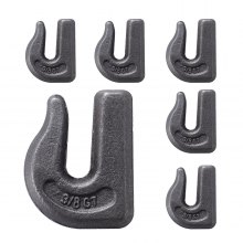 VEVOR 6 PCS Ganchos de Cadena para Soldar de 9,52mm de Acero G70 6803,88kg Negro