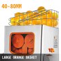 VEVOR Exprimidor de Naranjas 120W Máquina Automática Comercial 20 naranjas / min Exprimidor Eléctrico de Naranjas 45x34x78.5cm Exprimidor Naranjas Zumo Industrial 42 kg para jugo de rango de limón