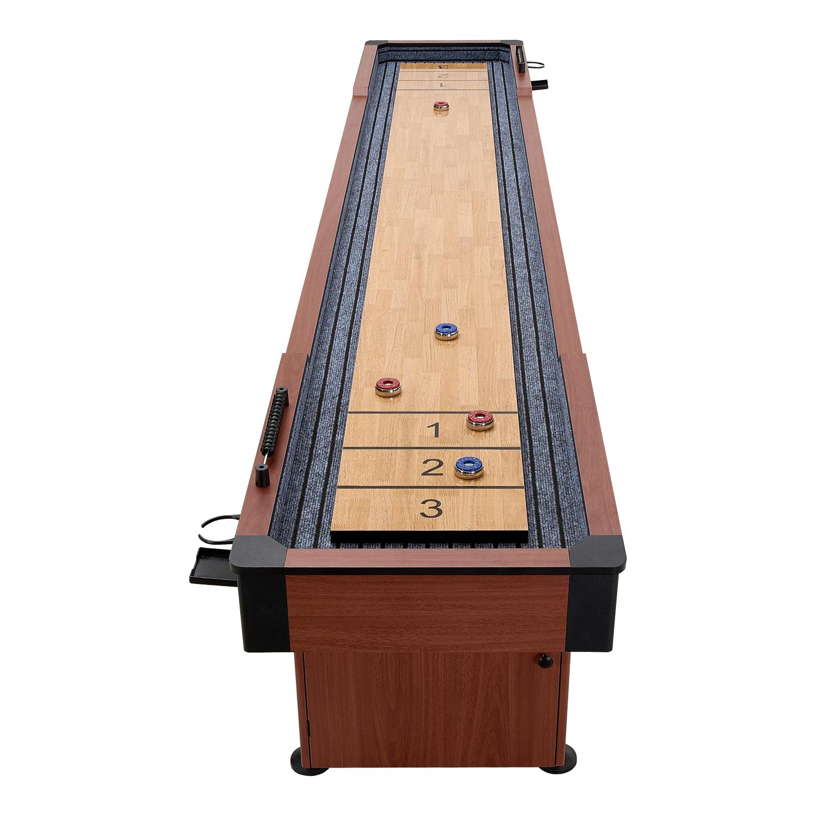 VEVOR Mesa de Tejo 3,7 x 0,6 x 0,8 m Juego Combinado 2 en 1 de Tejo y Bolos, Superficie Resistente a los Arañazos, Tablero de Madera de Ingeniería, Con 8 Discos y Juego de Bolos, Para Familia, Fiesta