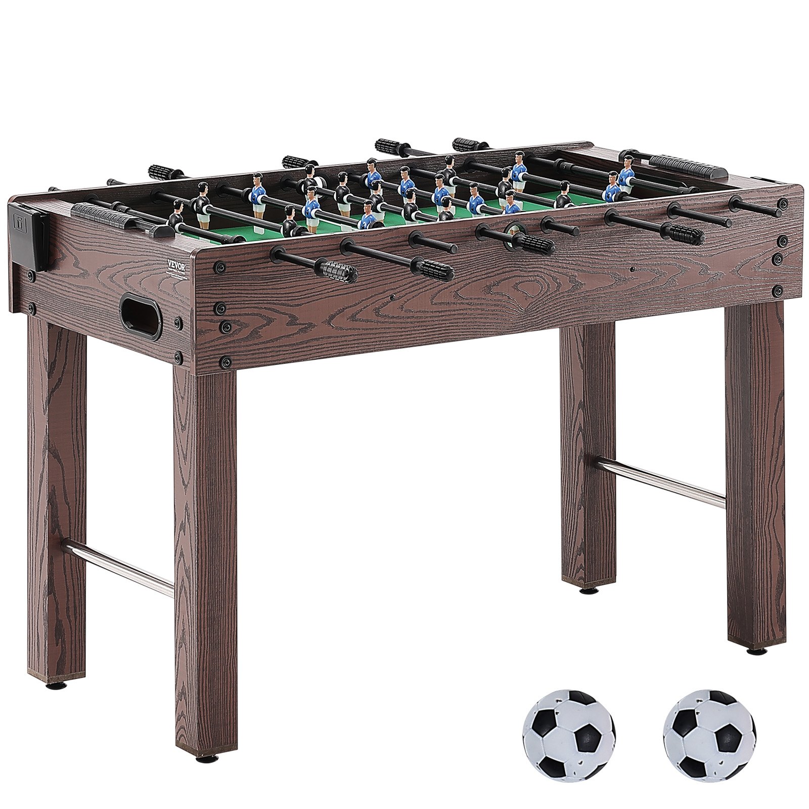 VEVOR Mesa de futbolín de tamaño estándar 1212x610x838 mm mesa de futbolín de tamaño completo para interior para hogar, familia y sala de juegos, incluye 2 pelotas y 2 portavasos