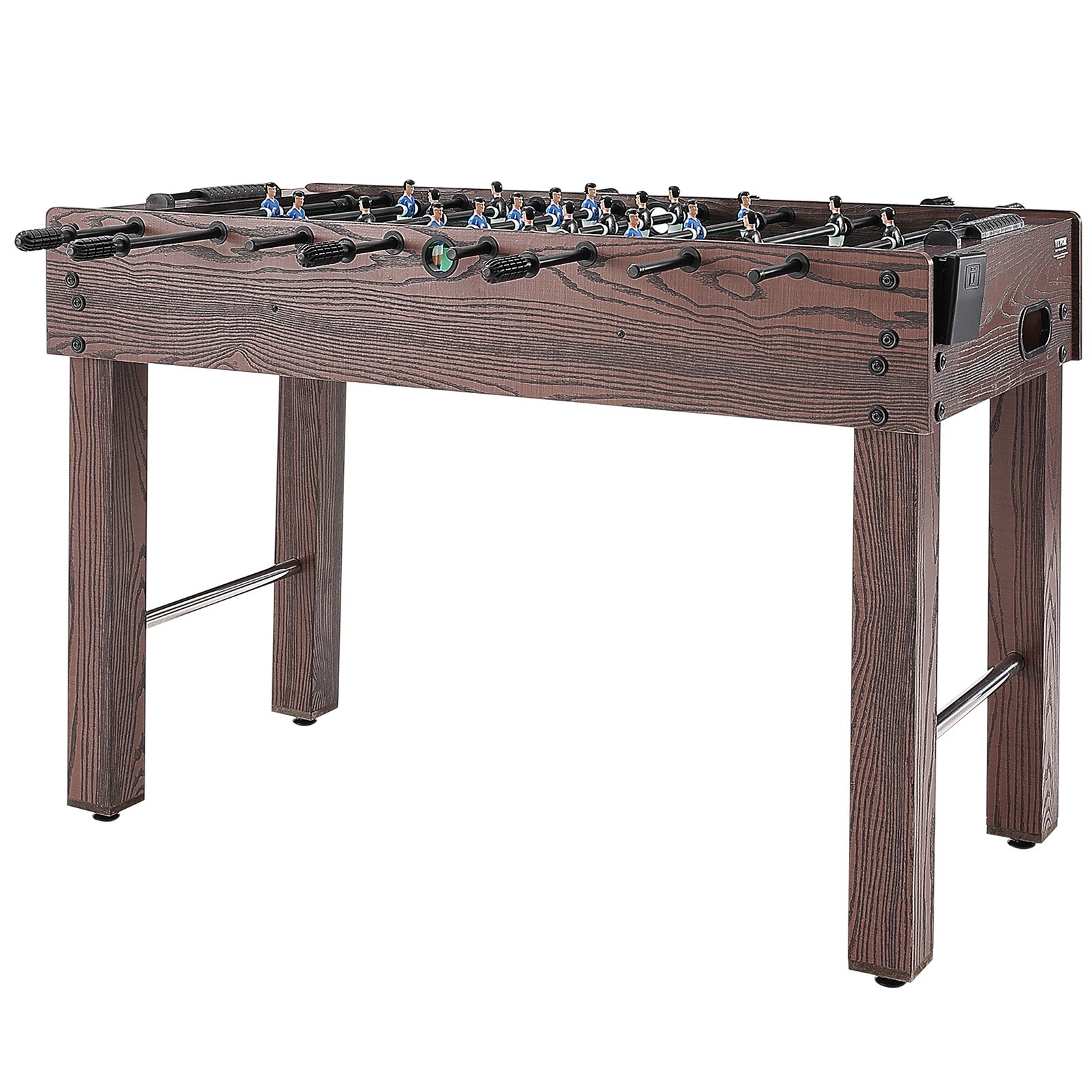 VEVOR Mesa de futbolín de tamaño estándar 1212x610x838 mm mesa de futbolín de tamaño completo para interior para hogar, familia y sala de juegos, incluye 2 pelotas y 2 portavasos