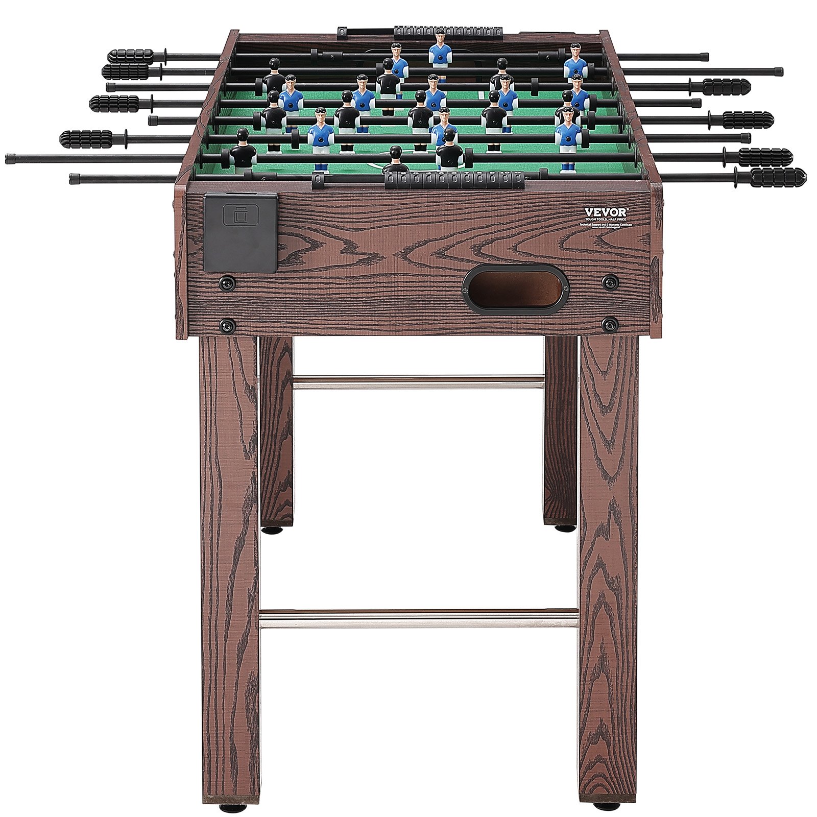 VEVOR Mesa de futbolín de tamaño estándar 1212x610x838 mm mesa de futbolín de tamaño completo para interior para hogar, familia y sala de juegos, incluye 2 pelotas y 2 portavasos