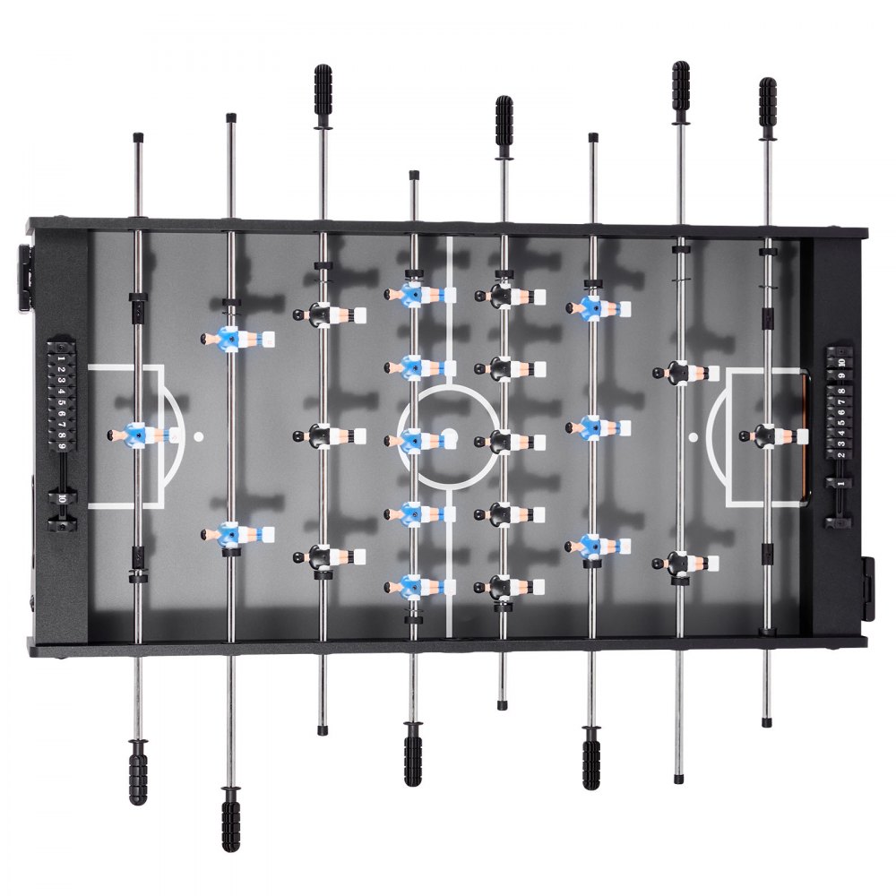 VEVOR Mesa de Futbolín, Tamaño Estándar, Ideal para Interiores, Hogar, Familia y Sala de Juegos, Juego de Fútbol Resistente, Incluye 2 Pelotas, Marcador y 2 Portavasos, 1212 x 610 x 838 mm, Negro