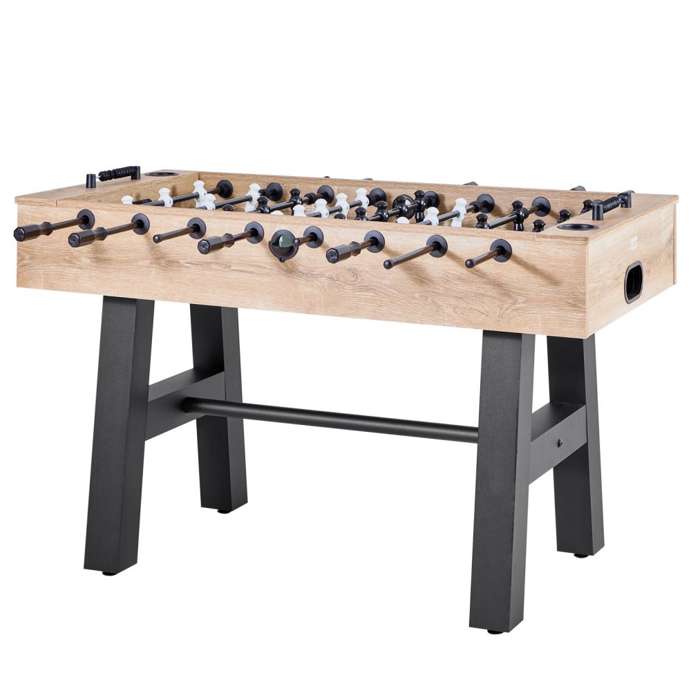 VEVOR Mesa de Futbolín, Tamaño Estándar, para Interiores, Hogar, Familia y Sala de Juegos. Juego de Fútbol, Incluye 4 Pelotas, Marcador y 2 Portavasos, 1400 x 726 x 864 mm, para 2 a 4 Jugadores