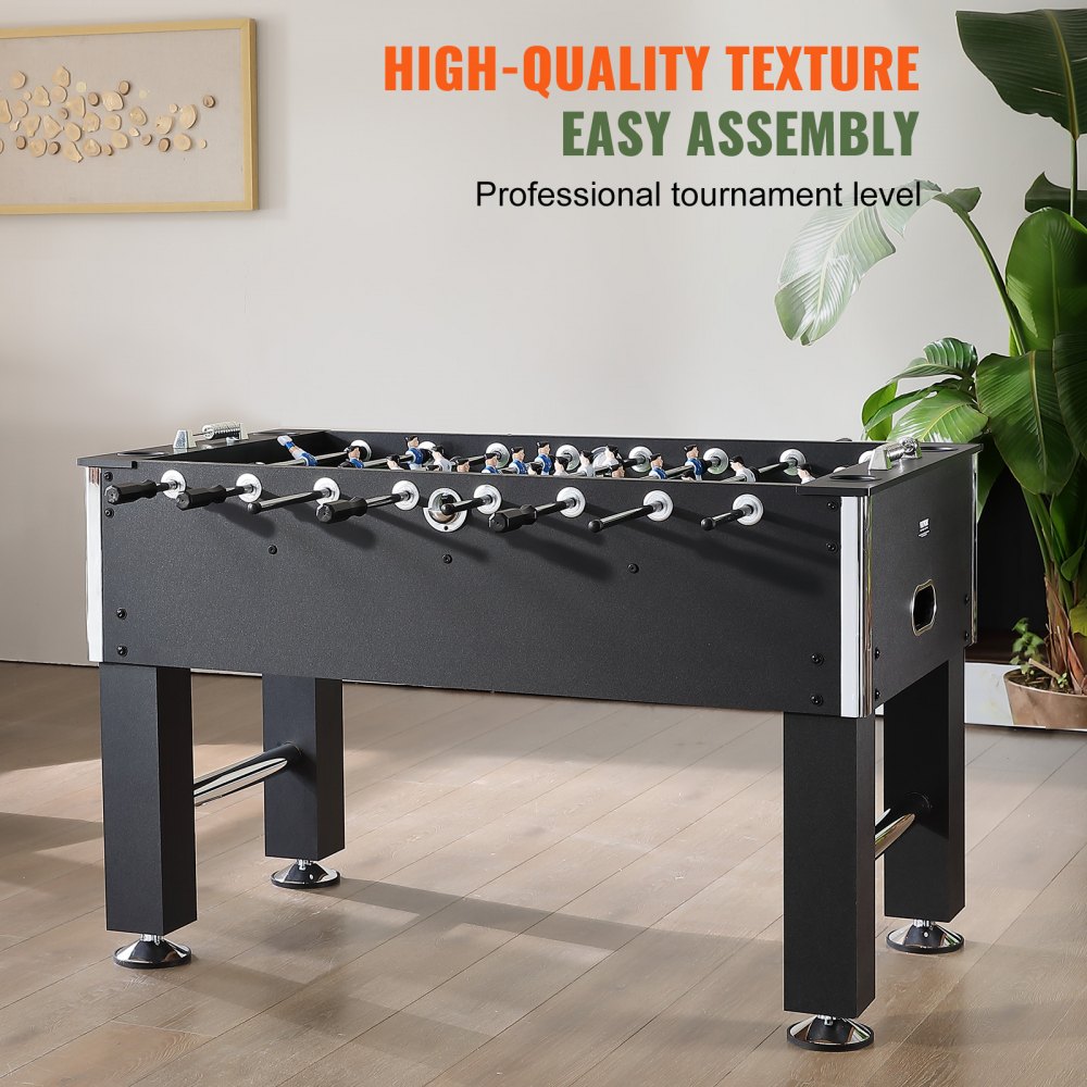 VEVOR Mesa de futbolín, mesa de futbolín de tamaño estándar de 1400x745x880 mm mesa de futbolín de tamaño completo para interiores para hogar, familia y sala de juegos, incluye 4 bolas y 4 portavasos