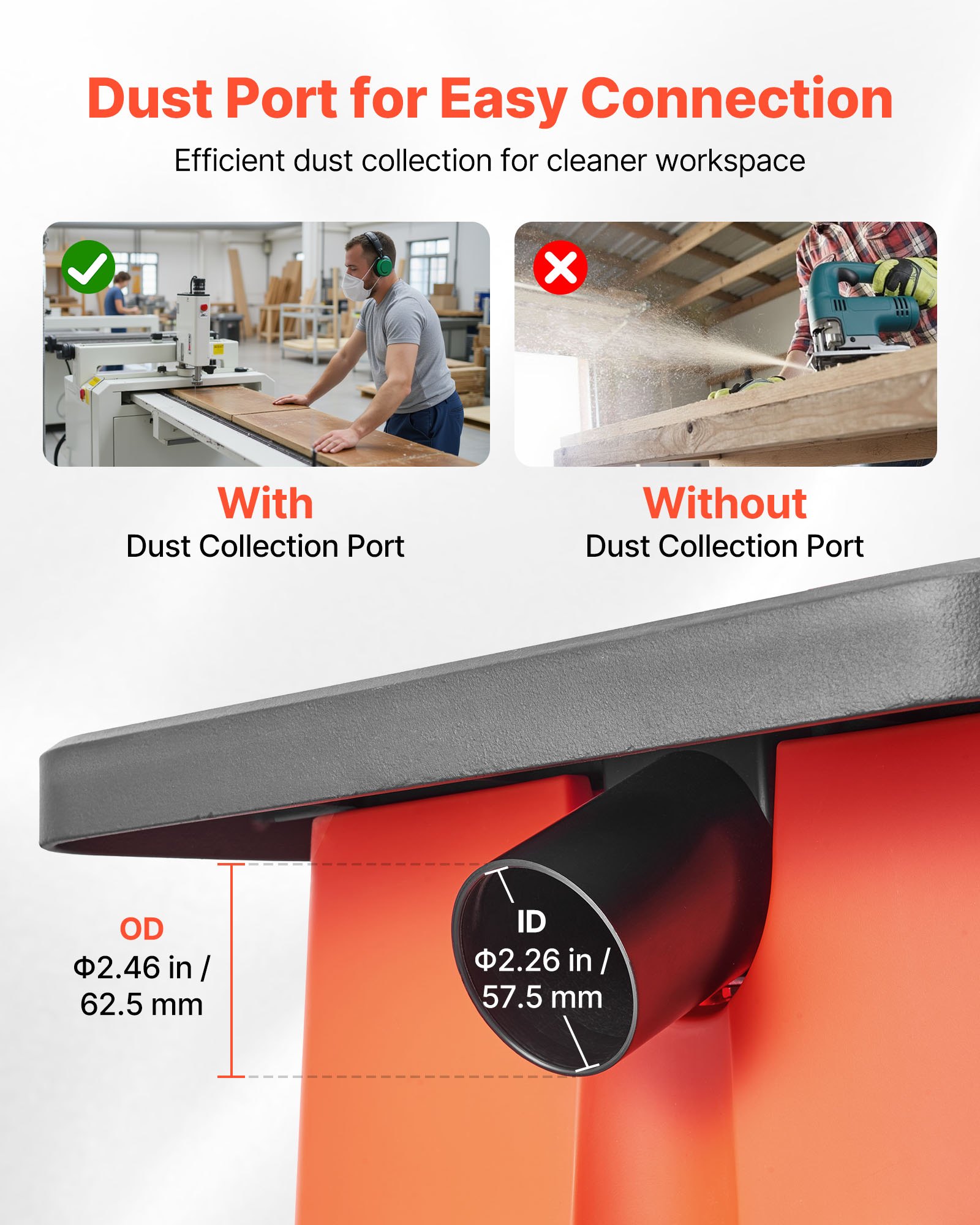 VEVOR Oscillating Spindle Sander, 2000RPM Benchtop Spindle Sander with 6 Sleeves (12.7–76.2 mm), 16mm Stroke & 390 x 415 mm Wide Worktable for Furniture Finishing, Crafts Sanding, DIY Woodworking