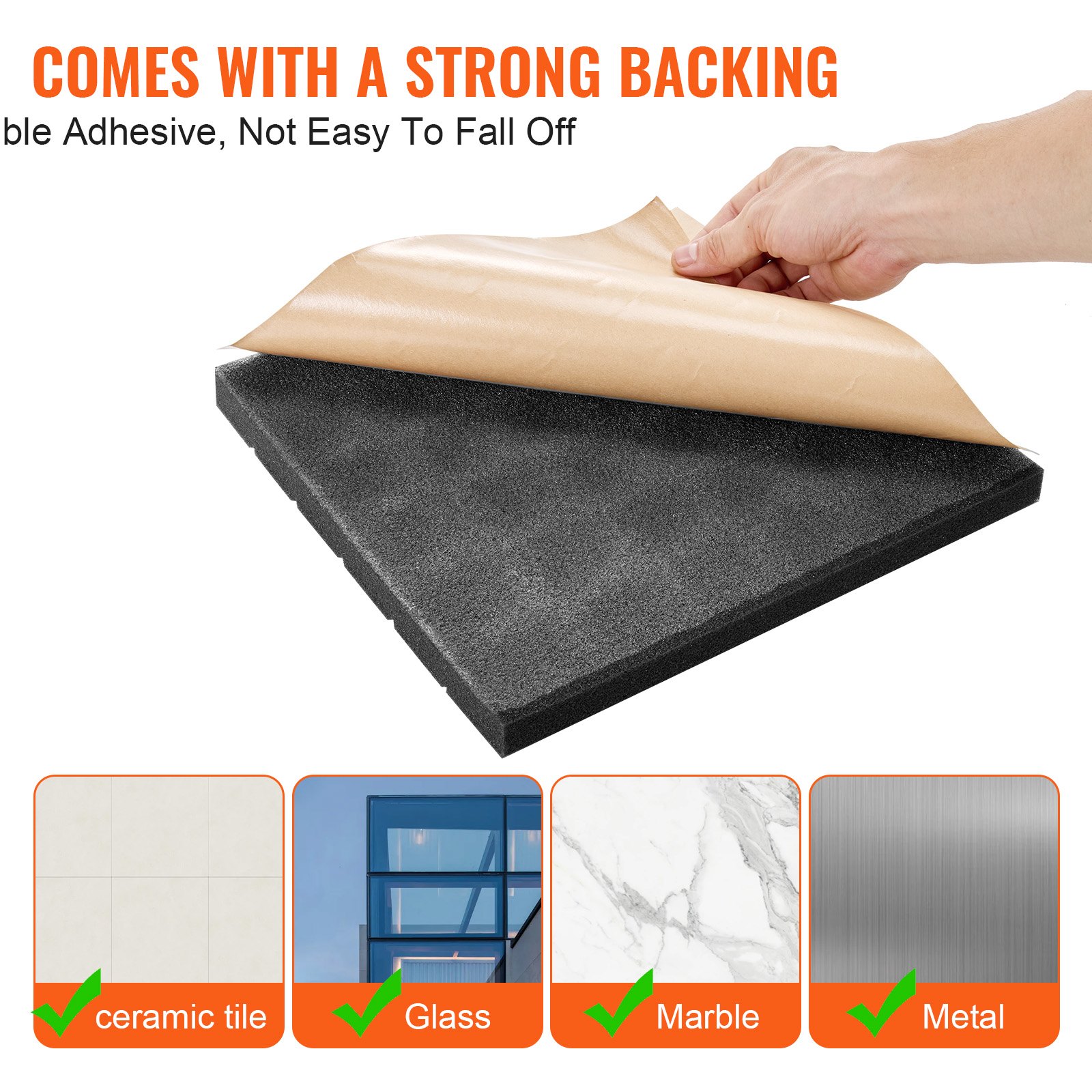 VEVOR Paneles de Espuma Acústica, 30,5 x 30,5 x 5 cm, Paneles de Pared Insonorizados Adhesivos con Forma de Pirámide, Paneles Absorbentes de Sonido para Paredes y Techos, 48 uds